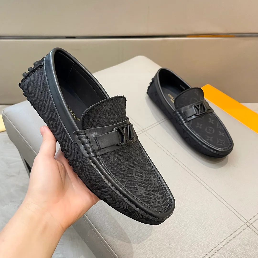 Factory price: 460💰LV men's beanie shoes 2025 official website synchronization 〈market top version〉cowhide with denim➕black cow lining original packaging. Size 38-45